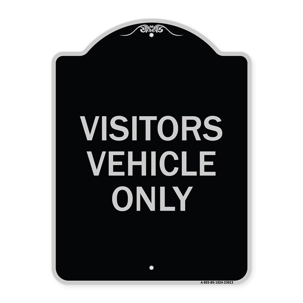 Reserved Parking Visitor Vehicles Heavy-Gauge Aluminum Architectural Sign, 24" x 18", BS-1824-23013
